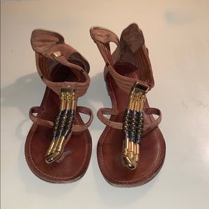 Tory Burch brown & gold sandals